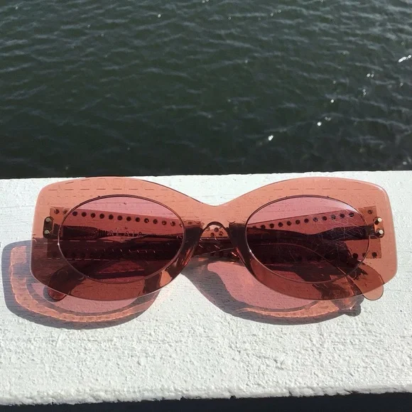 Alaia | Accessories | Alaia Paris Oval Blush Amber Studded  display picture 1
